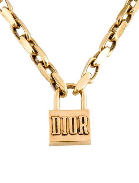 christian dior lock necklace|genuine Christian Dior necklace.